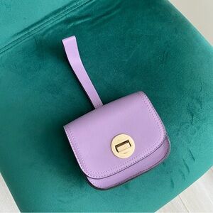 Lavender lilac crossbody wristlet clutch handbag